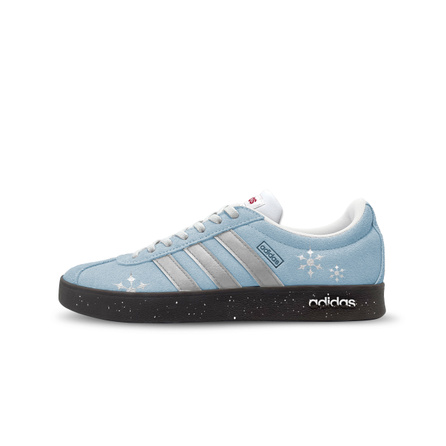 [Custom Sneakers] adidas Vl Court Classic Snowfall on Ice Field Fashion Versatile Simple Elegant Daily Commute Youth Campus Casual Style Shock-Absorbing Wear-Resistant Anti-Slip Low-Top German Training Shoes Unisex Blue