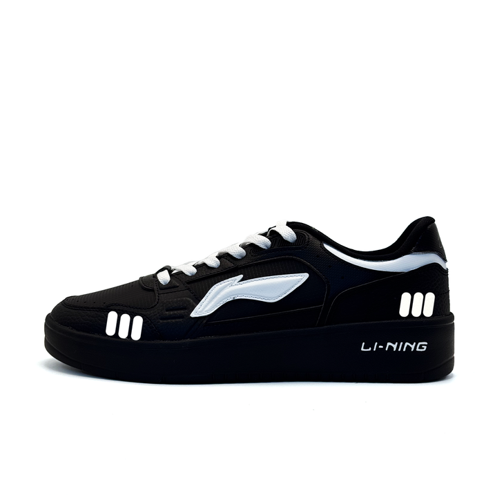 [Custom Sneakers] LiNing Yuanbao V4 Wave Rider White Synthetic Leather Simple Wrapping Balanced Wear-Resistant Lightweight Breathable Anti-Slip Low-Top Skate Shoes Men's White