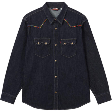 levi's SS25 New Year Limited Series Chest Dual-Patch Pocket Design Button Closure Single-Breasted Denim Jacket Men's Dark Blue