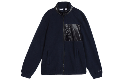 CALVIN KLEIN Velvet-feel Coat Unisex Dark Blue