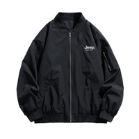 Jeep American Retro Edgy Bomber Casual Loose Jacket Versatile Cargo Jacket Unisex черное
