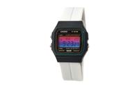 CASIO Custom Series Green Resin Case F-91WM-3A Custom 'Sugar Frost Hacker' Quartz Movement Stainless Steel Band Japanese Korean Watch Men's Black Dial Красное и синее градиентное зеркало