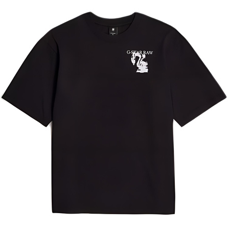G-STAR RAW Letter Print Short Sleeve T-Shirt Men's Dark Black
