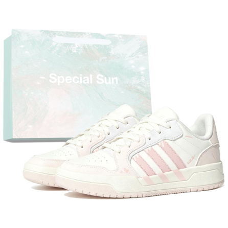 [Custom Sneakers] adidas ENTRAP Cream Honey Heart Dopamine Affordable Student Girly Heart Girlfriend Sweet Cute Fashion Versatile Campus Daily Non-Slip Wear-Resistant Low-Top Skate Shoes Unisex Pink