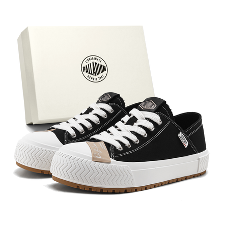 Palladium Spring/Summer Cowhide Canvas Shoes Vintage Fashion Dopamine Color Matching Personality Toe Side Label Design Rubber Thick Sole Heightening 5cm Slip-Resistant Wear-Resistant Breathable Casual Outdoor Skate Street Hip-Hop Couple Skate Shoes Unisex