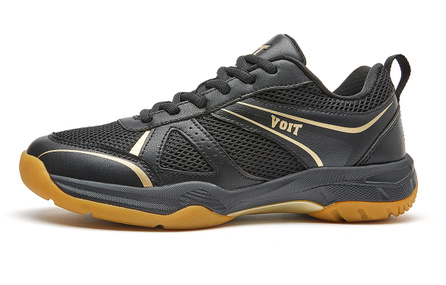 VOIT 'Touchdown Flight' Fashion Comfort Cushion Breathable Support Low-Top Badminton Shoes Unisex Black Gold