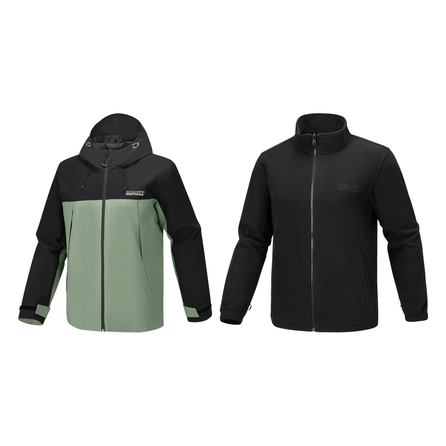Skechers Outdoor Hooded 3-in-1 Zipper Water-Resistant Jacket Men's