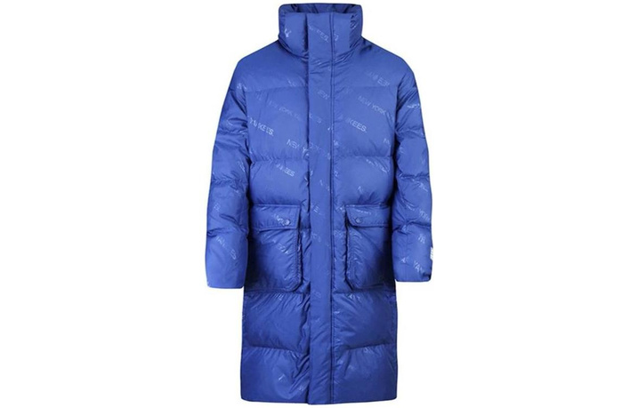 MLB New York Yankees Solid Back Letter Print Hooded Jacket Outdoor Casual Jacket Unisex Blue