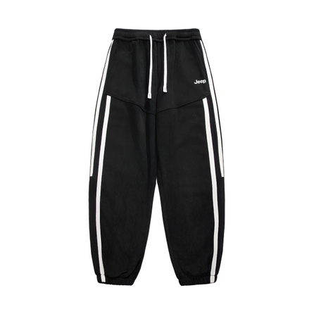 Jeep American High Street Side Stripe Patchwork Color-Block Logo Print Three-Dimensional Logo Corduroy Large Size Drawstring Elastic Cuffed Pants Genderless Sports Outdoor Loose Comfortable Fashion Versatile Height Enhancing Slimming Casual Pants Unisex