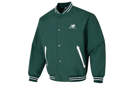 New Balance Sports Casual Woven Baseball Collar Jacket Men's Green