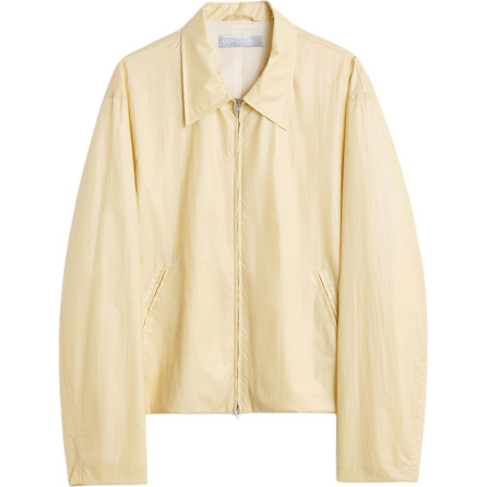 OUR LEGACY Barn Style Solid Color Lapel Loose Zip Long Sleeve Jacket Coat Men's Light Yellow
