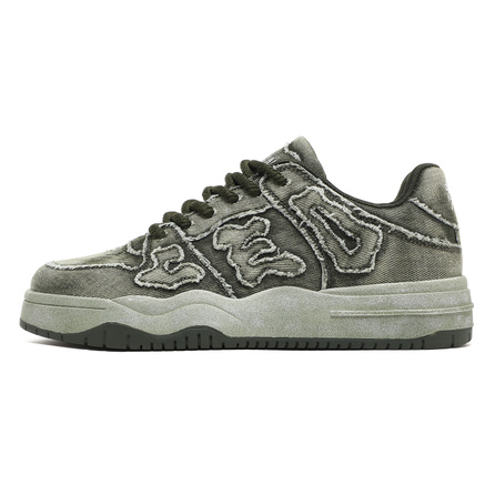 CEDAR HAN Anti-Slip Wear-Resistant Breathable Supportive Height Increasing Low-Top Couple's Unisex Green