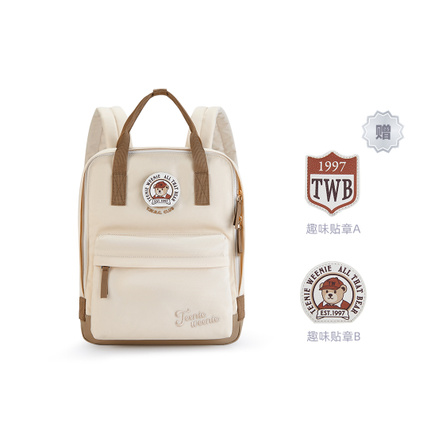 Teenie Weenie PU Backpack Tubas Unisex Black & Burgundy/Khaki & Brown Coffee