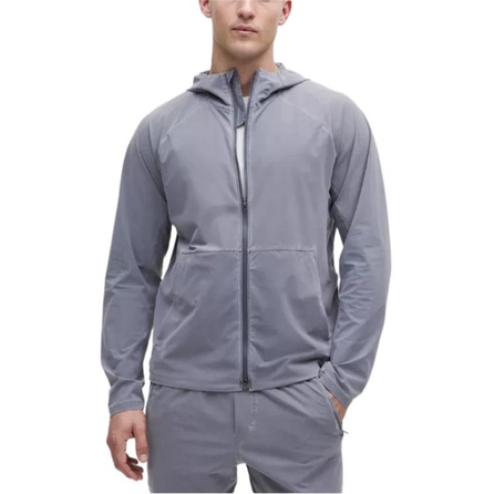 lululemon Pace Breaker Series Solid Color Zip-Up Hooded Long Sleeve Jacket Men's Washed Slate Blue