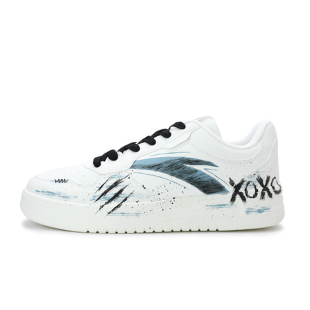[Custom Sneakers] Anta Lifestyle Series Si Lue Fashion Versatile Leather Hand-Painted Graffiti Lightweight Anti-Slip Low-Top Skate Shoes Unisex