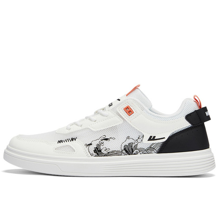 Warrior Ink Wash Painting Trendy Comfortable Quick-Dry Lightweight Slip-Resistant Low-Top Skate Shoes Men's White Black