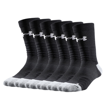 Under Armour Logo Embroidered Training Athletic High Socks Unisex 1 Pack of 6 Pairs Black
