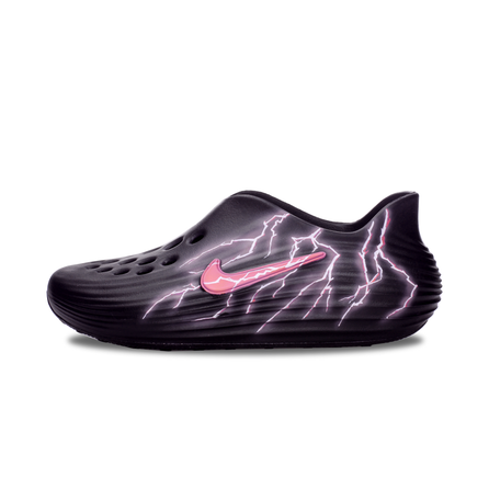 Nike ReactX Rejuven8 Pink Glitter Hand-Painted Neon Trendy Versatile Simple Comfortable Clogs Unisex Black