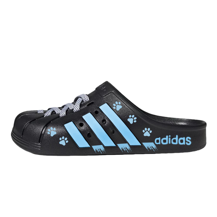 Custom Shoesadidas ADILETTE CLOGS Cat Paw Plastic EVA Comfortable Versatile Clogs Unisex Blue