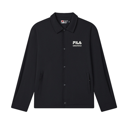 FILA ORIGINALE 2025Q1 Casual Versatile Knit Long Sleeve Jacket Men's Jet Black