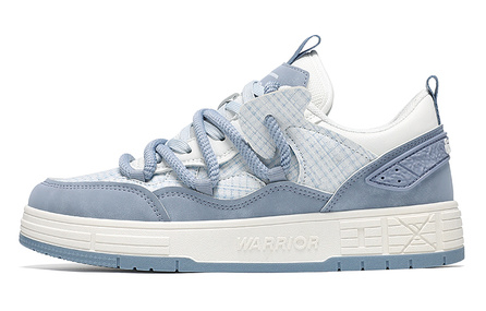 Warrior Lightweight Height Increasing Low-Top Skateboard Shoes Unisex Light Blue