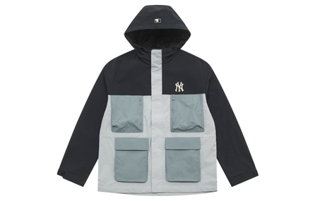 MLB New York Yankees Basic Series SS25 Color Block Hooded Windbreaker Unisex Black