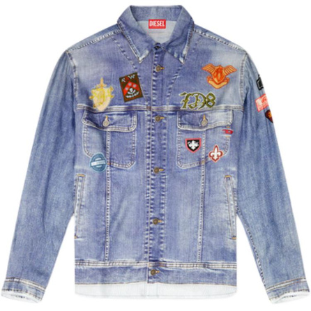 DIESEL SS26 Embroidered Patch Comfortable Fashionable Denim Shirt Men's