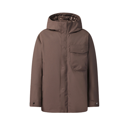FILA MILANO Series Fashion Classic Simple Casual Comfortable Versatile Waterproof Windproof Warm Hooded Down Jacket Men's