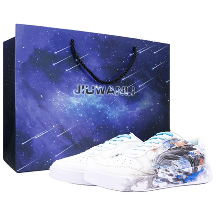 Custom SneakersLiNing Floating Boat Ink Feather Wind Gift Bag Edition Yike Made Hand-Painted Style Gradient Feather Splash Ink Distressed Street Fashion Versatile Non-Slip Wear-Resistant Low-Top Skate Shoes Men's