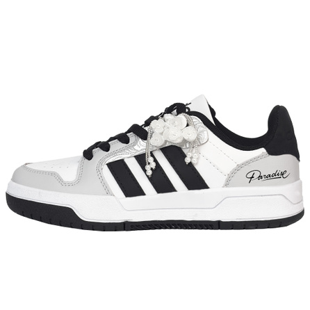 [Custom Sneakers] adidas neo Entrap Yinchuan Yanhua Campus Style Trendy Fashion Simple Versatile Graffiti Personality Durable Low-Top Retro Basketball Shoes Unisex Grey Black