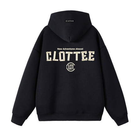 CLOT X CLOTTEE 420g High Gram Weight American High Street Retro Tape Sticker Letter Logo Print Trendy Fashion Versatile Daily Commute Campus Couple Casual Loose Comfortable Hoodie Unisex