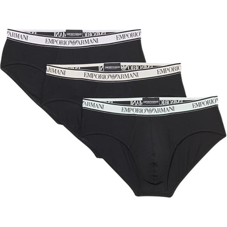 EMPORIO ARMANI Logo-jacquard Cotton Briefs Pack Of Three