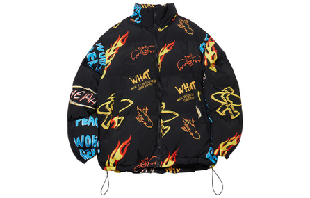 PJ's Vigor Colorful All-Over Print Hand-Painted Stand Collar Loose Thick Cotton Jacket Unisex
