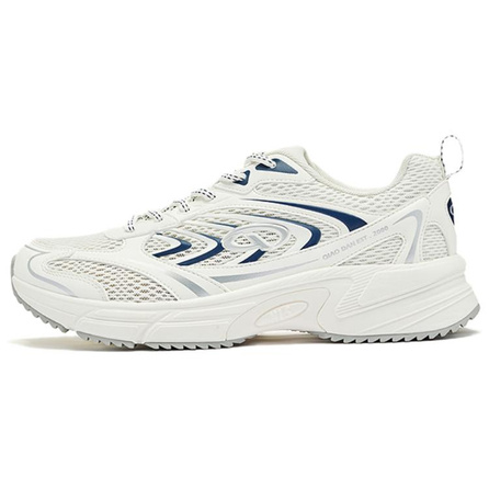 Qiaodan Retro Versatile Anti-Slip Lightweight Low-Top Casual Running Shoes Men's White Blue