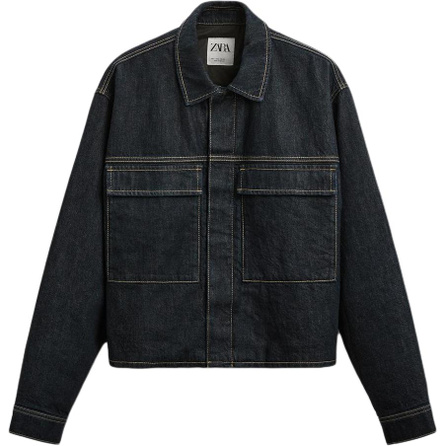ZARA Denim Jackets Men Blue