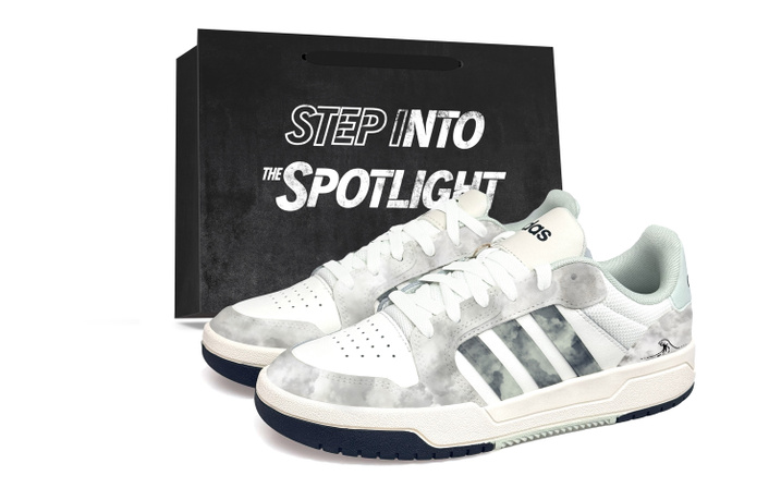 Custom Sneakers adidas ENTRAP PU Autumn Couple Campus Gift Bag New Chinese Style High Street Niche Gradient Fresh Vintage Classic Outstanding Daily Commute Wear-Resistant Anti-Slip Low-Top Skate Shoes Unisex Grey White