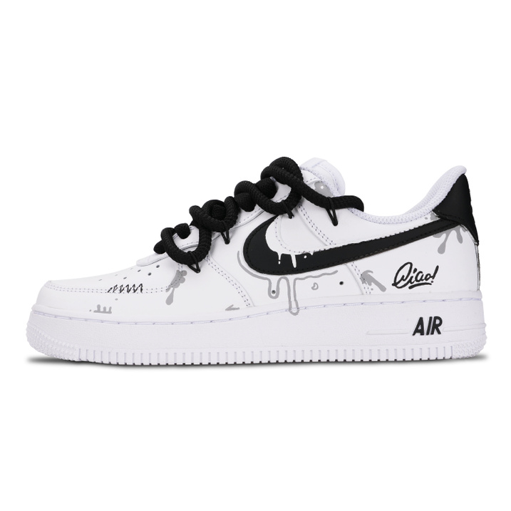 [Custom Sneakers] Nike Air Force 1 Graffiti Casual Versatile Anti-Slip Wear-Resistant Low-Top Canvas Sneakers Unisex White Black