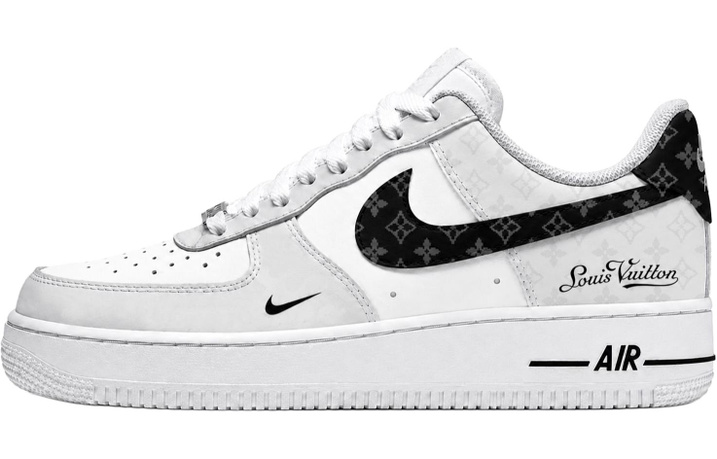 Custom Sneakers Nike Air Force 1 'White Jade Floral' CNY Year of the Horse Series Understated Luxury Fashion Trendy Classic Versatile Height-Increasing Wear-Resistant Low-Top Skate Shoes Unisex Black White
