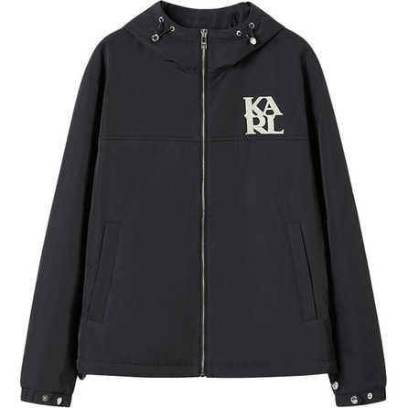 KARL LAGERFELD Street Outing Drawstring Hooded Long Sleeve Padded Jacket Men's