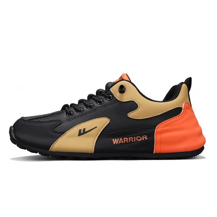 Warrior Fabric Synthetic Leather Fashion Versatile Trendy Retro Daily Commute Anti-Slip Wear-Resistant Supportive Balanced Lightweight Low-Top Casual Shoes Men's Black Khaki Orange