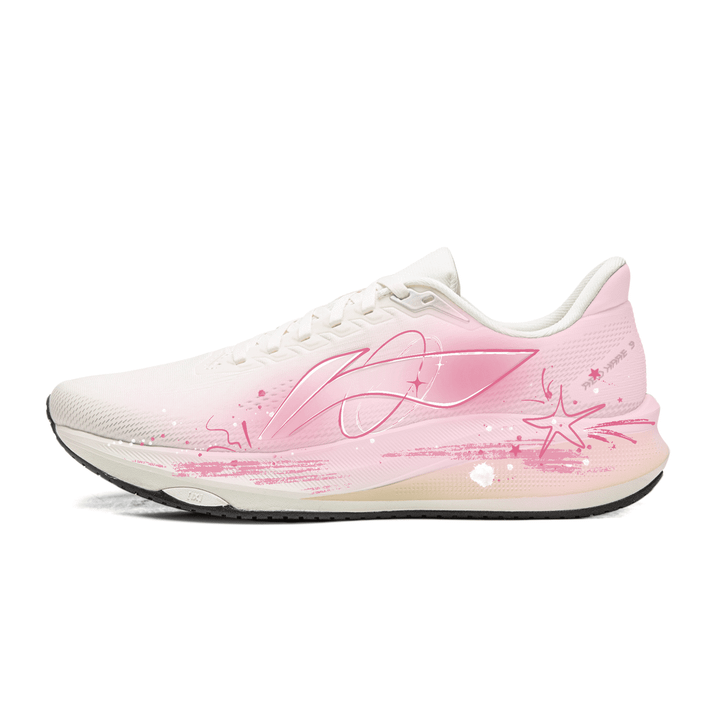 Custom SneakersLiNing Chi Tu 9 Graffiti Hand-Painted Versatile Fresh Street Campus Outdoor Textile Non-Slip Durable Responsive Low-Top Casual Fitness Test Running Shoes Women's Pink White