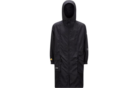 Moncler x FRGMT Fragment Design Collaboration Letter Logo Large Pocket Hooded Zip-Up Jacket Coat Unisex Black