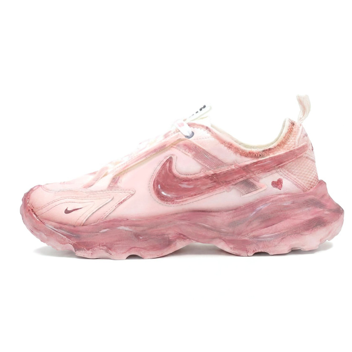 [Custom Shoes] Nike TC 7900 Monet Sunset Jelly Pink Heart Mud-Dyed Style Star Chase Future Leather Comfort Retro Cushioning Anti-Slip Wear-Resistant Low-Top Lifestyle Shoes Women's Cream White