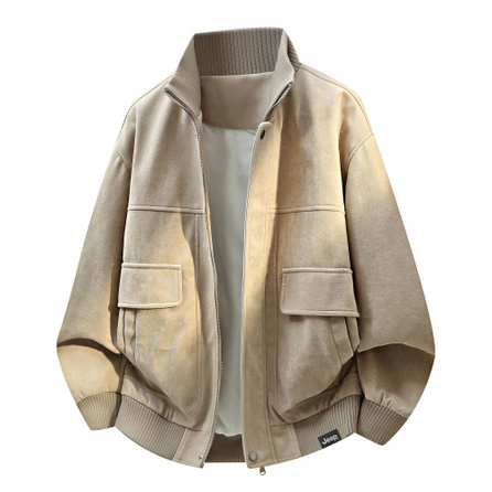 Jeep American High Street Style Stand Collar Casual Warm Daily Commute Windproof Loose Aviator Work Jacket Unisex