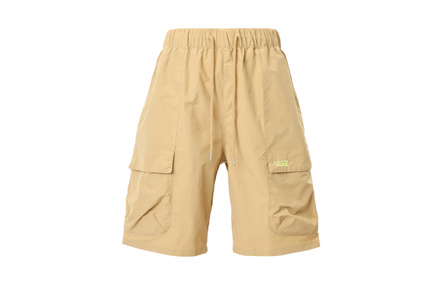 Vans Lace-Up Mid-Rise Letter Print Woven Cargo Shorts Men's Brown