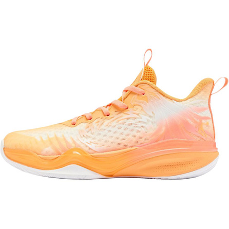 QIAODAN Synthetic Leather Fabric Comfort Fashion Trendy Wear-Resistant Low-Top Kids Basketball Shoes Orange