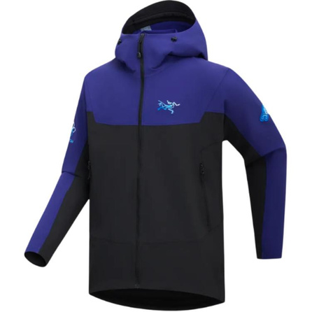 Arcteryx x Songtsam GAMMA 3.0 SONGTSAM Namtso HOODY Outdoor Windproof Breathable Embroidered Gradient Logo Hooded Softshell Jacket Men's Black/Dynamic Purple
