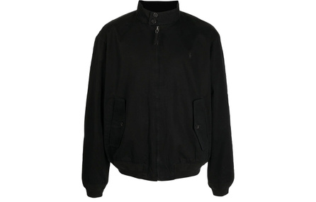 Polo Ralph Lauren FW21 Men's Logo Embroidered Stand Collar Jacket Black