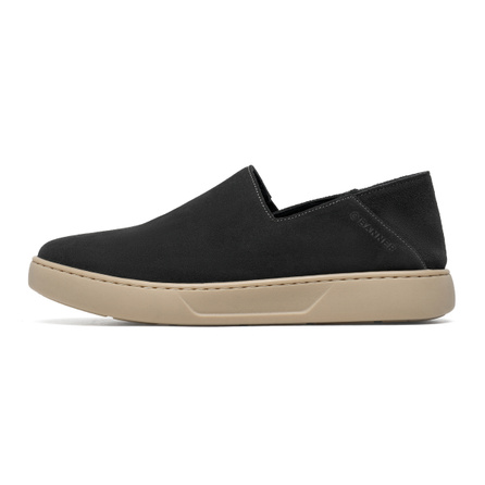 C°BANNER Cow Split Leather Slip-On Lightweight Outdoor Walking Shoes Men's Casual Men's Dark Gray