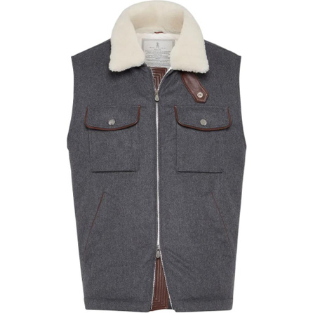 Brunello Cucinelli FW25 Print Collar Vest Men's